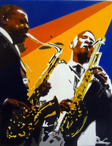 Painting titled "the blue note" by Eric Bourdon, Original Artwork, Oil