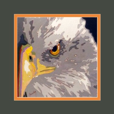 Painting titled "bald eagle" by Eric Bourdon, Original Artwork, Oil