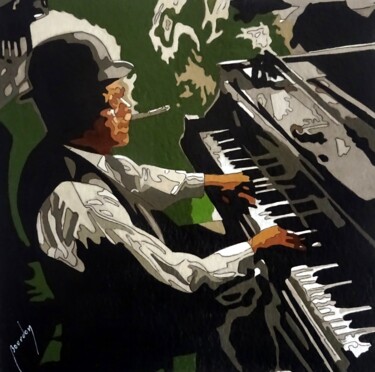 Pintura intitulada "piano bar" por Eric Bourdon, Obras de arte originais, Acrílico