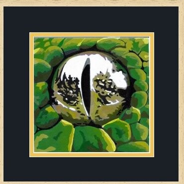 Malerei mit dem Titel "Green Mamba" von Eric Bourdon, Original-Kunstwerk, Öl