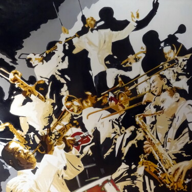 Painting titled "Big Band" by Eric Bourdon, Original Artwork, Oil