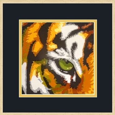 Painting titled "tiger" by Eric Bourdon, Original Artwork, Oil
