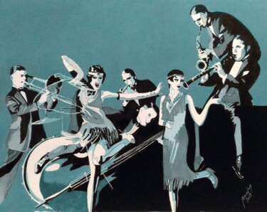 Malerei mit dem Titel "orchestre 2" von Eric Bourdon, Original-Kunstwerk, Acryl