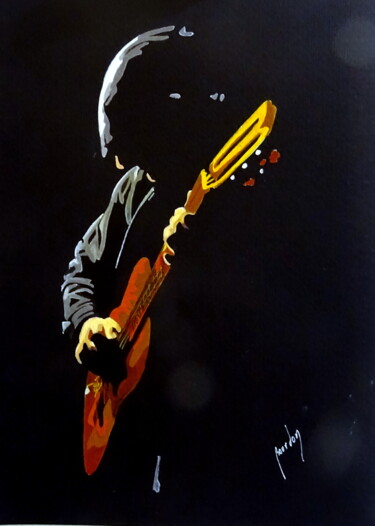 Pintura intitulada "guitare 1" por Eric Bourdon, Obras de arte originais, Acrílico