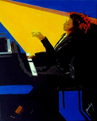 Pintura titulada "pianiste" por Eric Bourdon, Obra de arte original, Oleo