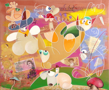 Картина под названием "United Colors of Co…" - Eric Bourdon, Подлинное произведение искусства, Акрил Установлен на Деревянна…
