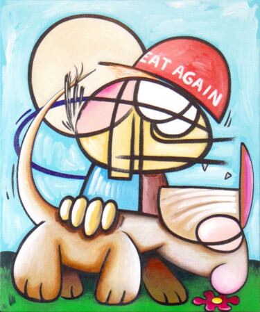 Painting titled "EAT AGAIN" by Eric Bourdon, Original Artwork, Acrylic Mounted on Wood Stretcher frame