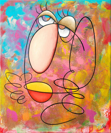 Картина под названием "La rêveuse / The dr…" - Eric Bourdon, Подлинное произведение искусства, Акрил Установлен на Деревянна…