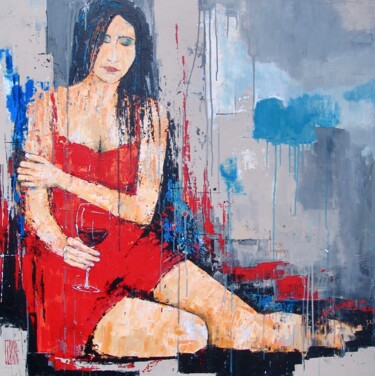 Pintura titulada "rouge" por Eric Bourse, Obra de arte original, Acrílico