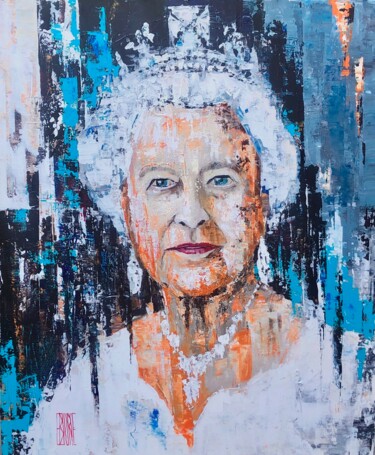Painting titled "Her Majesty Queen E…" by Eric Bourse, Original Artwork, Acrylic