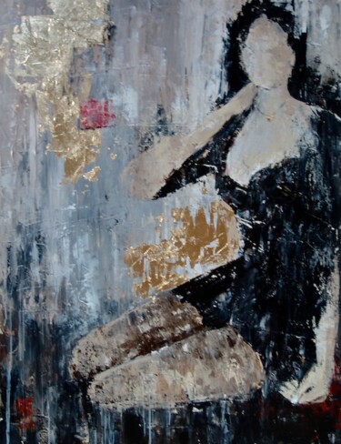 Peinture intitulée "La femme en noir" par Eric Bourse, Œuvre d'art originale
