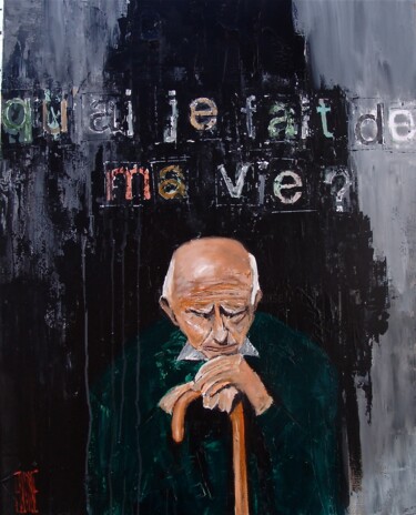Painting titled "Qu'ai je fait de ma…" by Eric Bourse, Original Artwork, Acrylic