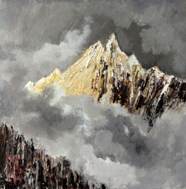 Painting titled "Cime" by Eric Bourse, Original Artwork, Acrylic