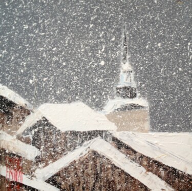 Painting titled "Jour de neige" by Eric Bourse, Original Artwork