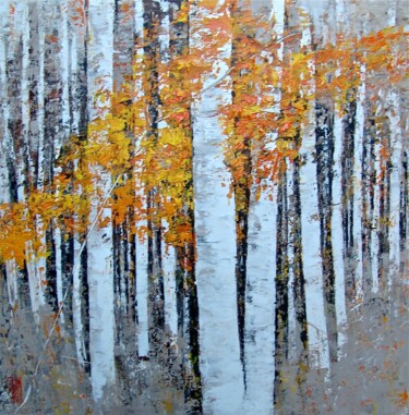 Peinture intitulée "foret-d-automne-80-…" par Eric Bourse, Œuvre d'art originale