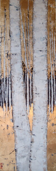 Painting titled "foret-d-or-180-x-60…" by Eric Bourse, Original Artwork, Acrylic