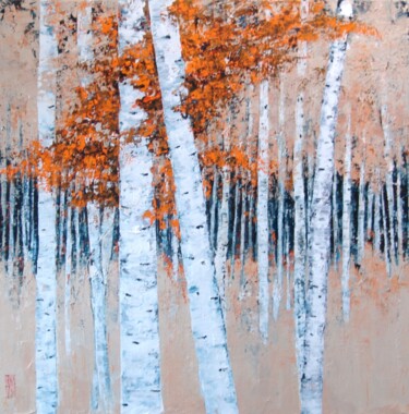 Peinture intitulée "foret-d-automne-120…" par Eric Bourse, Œuvre d'art originale