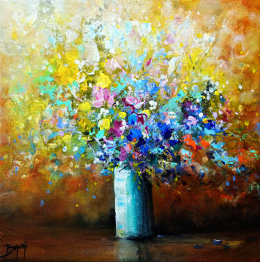 Картина под названием "Bouquet de tendresse" - Eric Bruni, Подлинное произведение искусства, Акрил