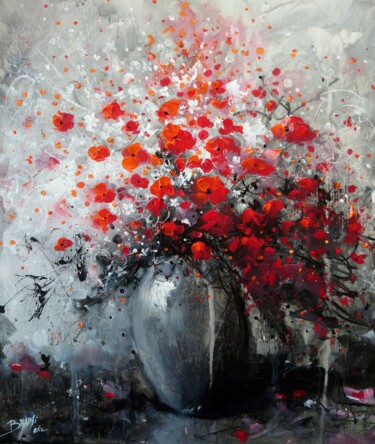 Pintura titulada "Bouquet de fleurs r…" por Eric Bruni, Obra de arte original, Acrílico Montado en Bastidor de camilla de ma…