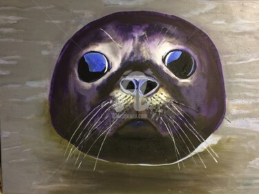 Painting titled "Seal in the Shetlan…" by Eric Burgess-Ray, Original Artwork, Oil
