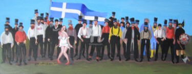 Painting titled "Unst Male Voice Cho…" by Eric Burgess-Ray, Original Artwork, Oil