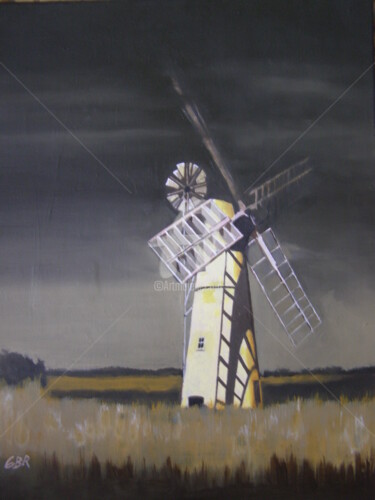 Painting titled "The Windmill" by Eric Burgess-Ray, Original Artwork, Oil
