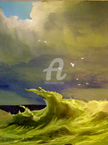Peinture intitulée "Shetland seascape" par Eric Burgess-Ray, Œuvre d'art originale, Huile