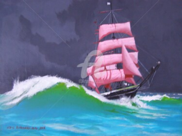 Peinture intitulée "Tall Ship en route…" par Eric Burgess-Ray, Œuvre d'art originale