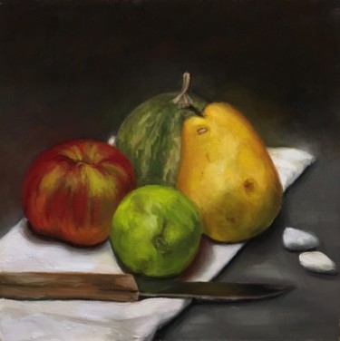 Painting titled "Fruits" by Eric Cardonnel, Original Artwork, Oil