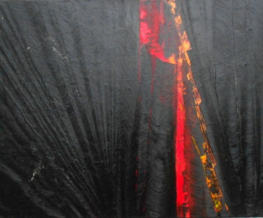 Peinture intitulée "rouge noir 2018" par Eric Delbos, Œuvre d'art originale, Huile