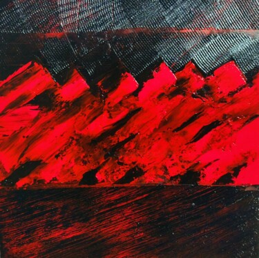 Peinture intitulée "rouge noir 1 12 2022" par Eric Delbos, Œuvre d'art originale, Huile
