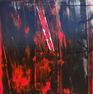 Peinture intitulée "rouge noir 2 12 2022" par Eric Delbos, Œuvre d'art originale, Huile