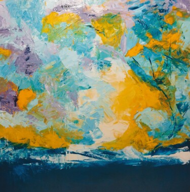 Peinture intitulée "ciel en bleu" par Eric Delbos, Œuvre d'art originale, Huile