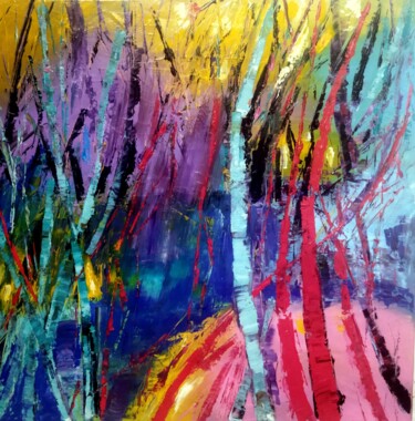 Pittura intitolato "abstract nature 2 2…" da Eric Delbos, Opera d'arte originale, Olio