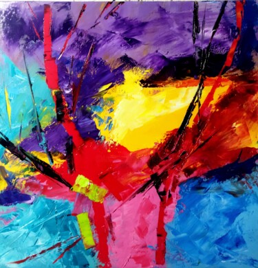Pittura intitolato "abstract nature 3 2…" da Eric Delbos, Opera d'arte originale, Olio