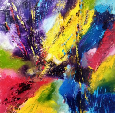 Pittura intitolato "abstract nature 7" da Eric Delbos, Opera d'arte originale, Olio