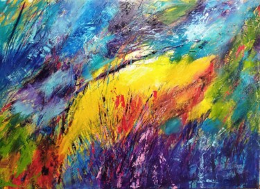 Painting titled "abstract nature 8" by Eric Delbos, Original Artwork, Oil