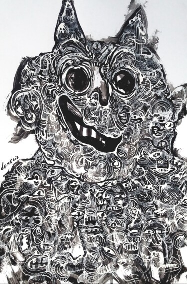 Dessin intitulée "un homme délicat" par Eric Demelis, Œuvre d'art originale, Acrylique
