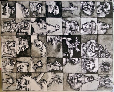 Рисунок под названием "la croix" - Eric Demelis, Подлинное произведение искусства, Чернила
