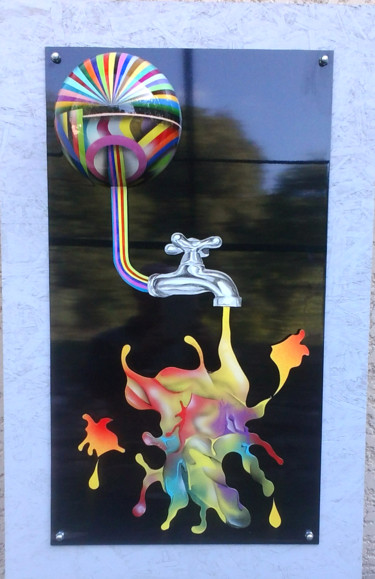 Peinture intitulée "robinet.jpg" par Ed, Œuvre d'art originale, Aérographe