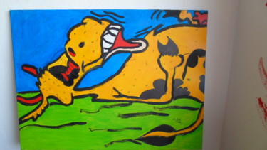 Peinture intitulée "fou rire de vache" par Eric Escutenaire, Œuvre d'art originale, Acrylique