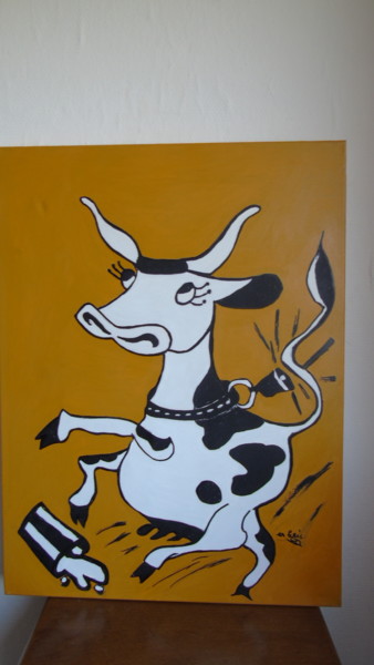 Peinture intitulée "oh la la ! la vache" par Eric Escutenaire, Œuvre d'art originale, Acrylique