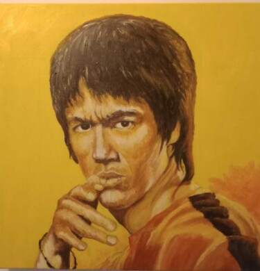 Painting titled "Bruce Lee les jeux…" by Eric Espigares, Original Artwork, Oil