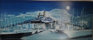 Painting titled "Notre-Dame marseille" by Eric Espigares, Original Artwork, Acrylic