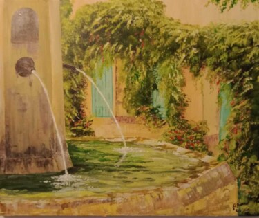 Painting titled "Fontaine var" by Eric Espigares, Original Artwork, Acrylic