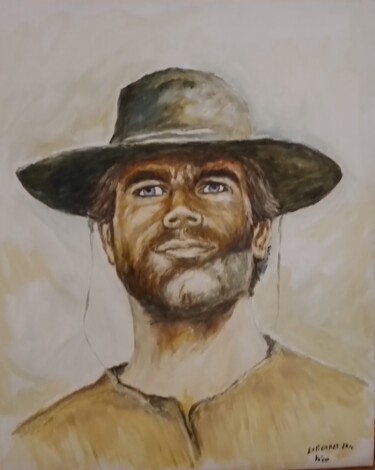 Painting titled "Terence Hill" by Eric Espigares, Original Artwork, Oil