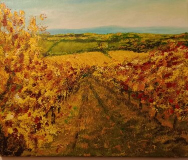 Painting titled "Vigne couleurs d au…" by Eric Espigares, Original Artwork, Acrylic
