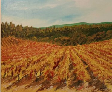Painting titled "Vigne cazoul" by Eric Espigares, Original Artwork, Acrylic