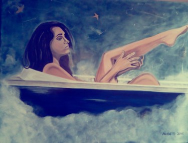 Peinture intitulée "le bain" par Eric Facchinetti, Œuvre d'art originale, Huile