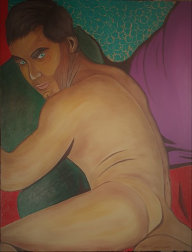 Malerei mit dem Titel "l'amant" von Eric Facchinetti, Original-Kunstwerk, Öl